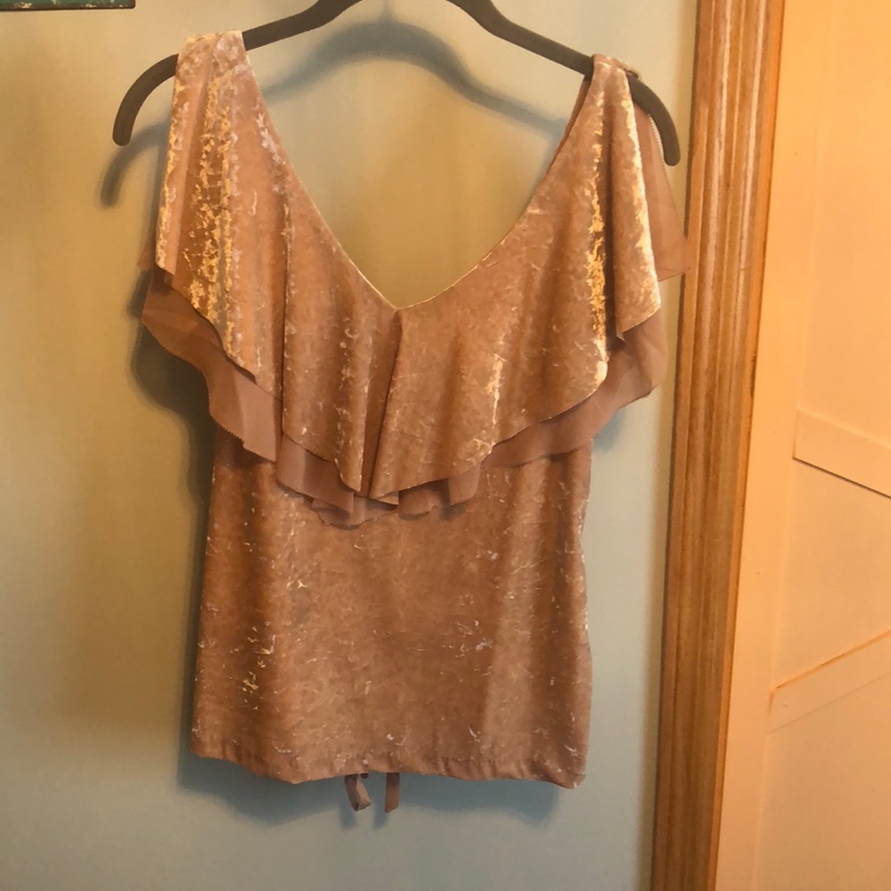Pink velvet sleeveless top